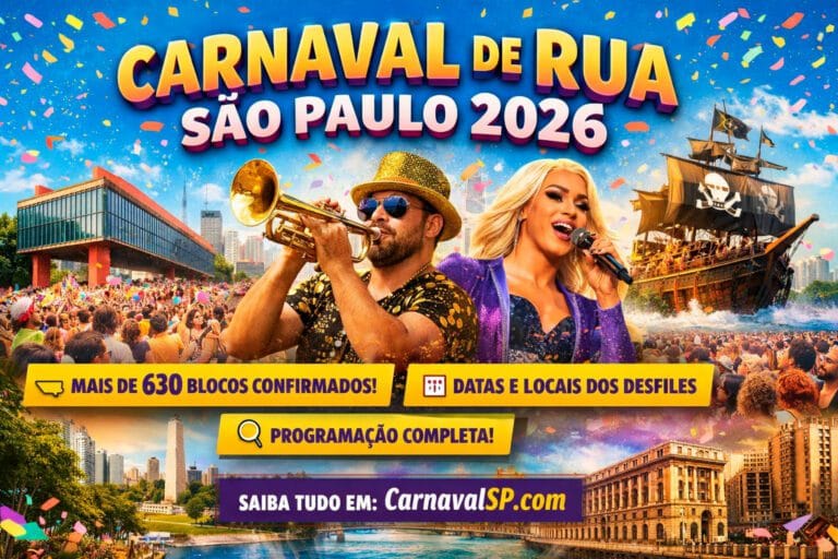 🎭 Carnaval de Rua de São Paulo 2026: Lista completa dos blocos com datas e locais de desfile