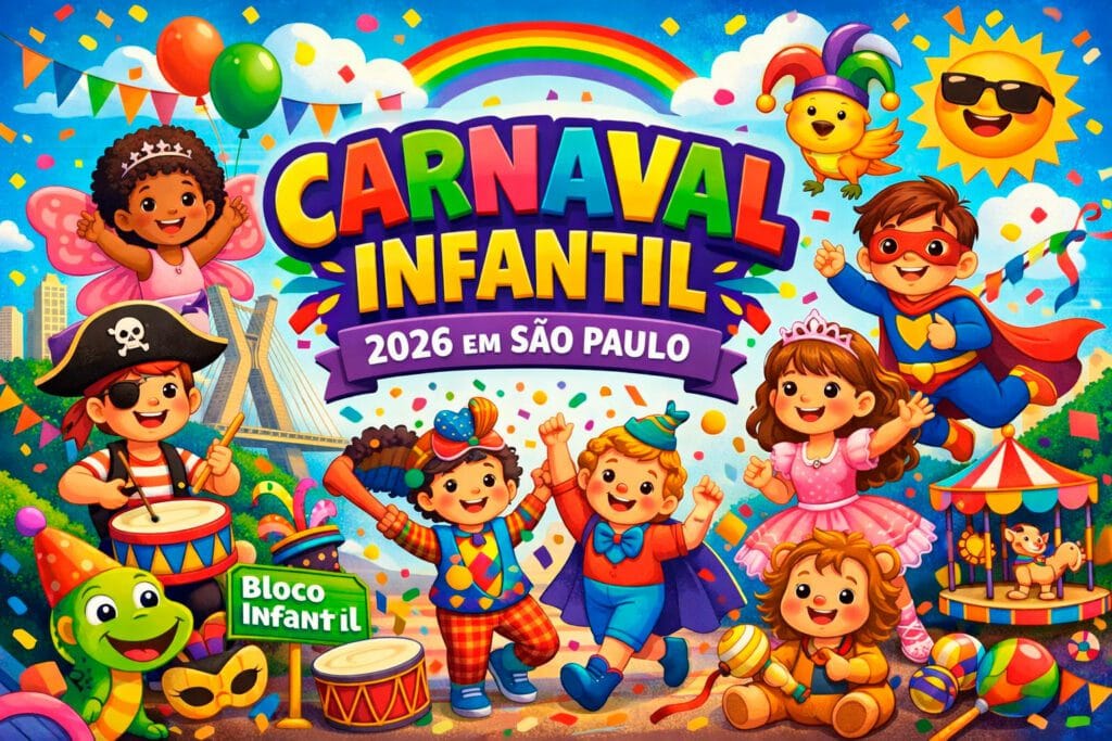 Carnaval Infantil em São Paulo 2026: guia completo de Pré-Carnaval, blocos e matinês para curtir com as crianças