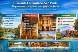 Carnaval sem folia: guia completo de lazer, descanso e entretenimento para quem busca aproveitar São Paulo longe do agito