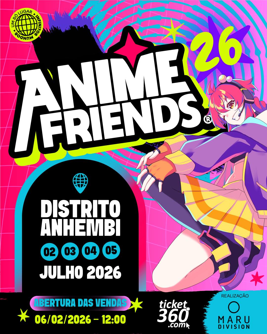 Anime Friends 2026 abre o “portal” em São Paulo: datas confirmadas, Distrito Anhembi e venda de ingressos a partir de 06/02