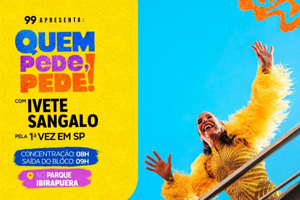 Bloco Quem Pede, Pede em SP: Ivete Sangalo estreia no Carnaval de Rua 2026 no Parque Ibirapuera