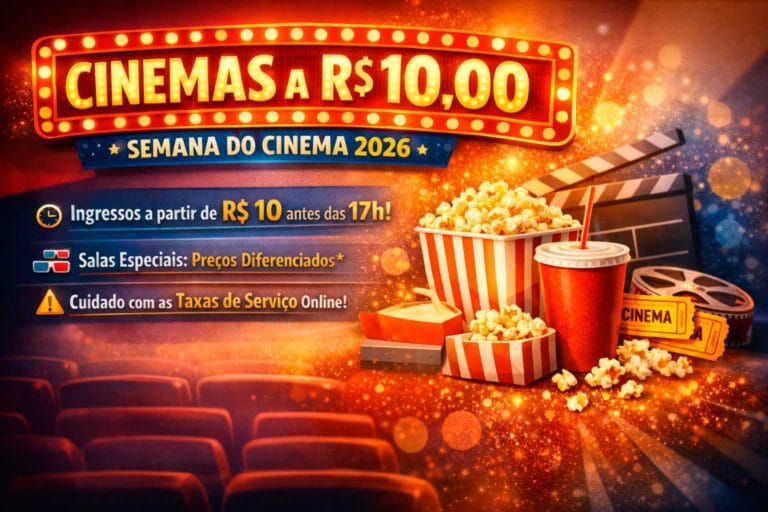 Cinemas a R$ 10,00: como aproveitar a Semana do Cinema 2026 e pagar barato para ver filmes na telona