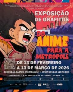 Exposição de grafite no Shopping Light transforma o Centro de SP em “episódio” de Dragon Ball — e a entrada é grátis
