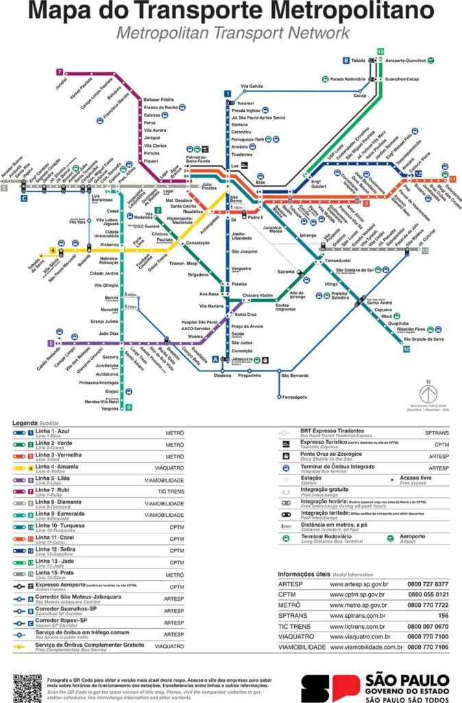 Mapa da Rede Metropolitana Sobre Trilhos